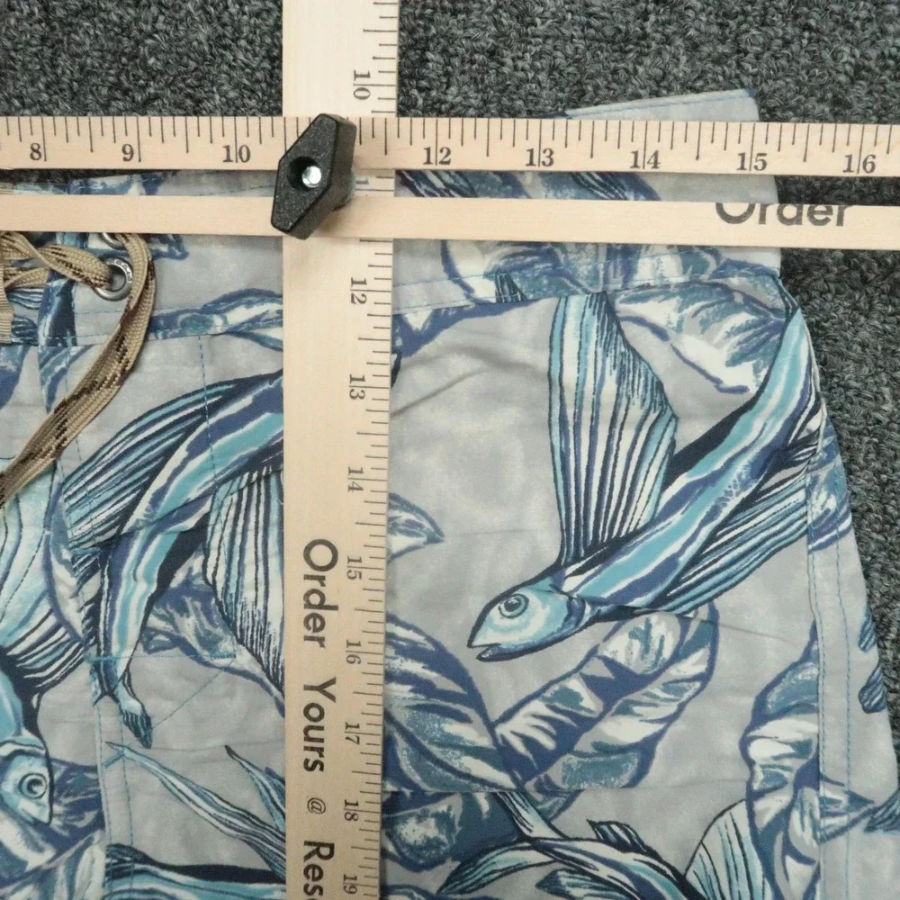 Patagonia Board Shorts Mens‎ 30 Blue Printed Wavefarer Flying Fish Swim